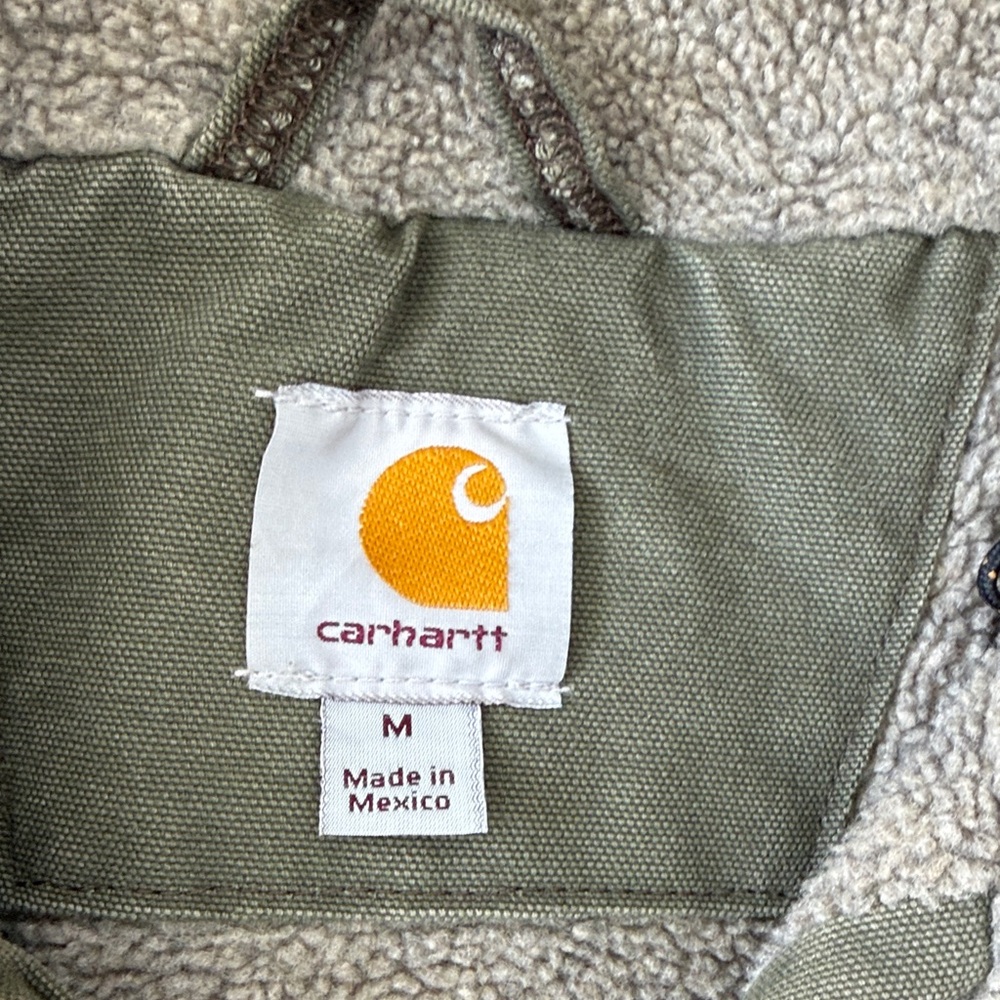 Carhartt Olive Green Sherpa lined Jacket - Picture 2 of 9